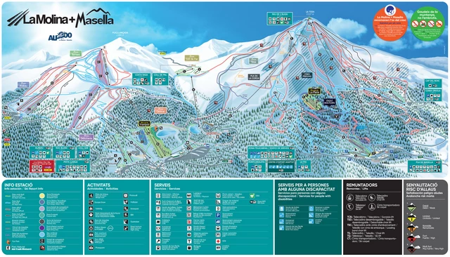 mapa de las pistas de Sky en Alp - casa y turismo rural en girona